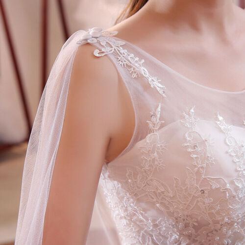Round Neck Elegant White Removable Lace-Up Back Bridal Wedding Dress - DressMaid Store
