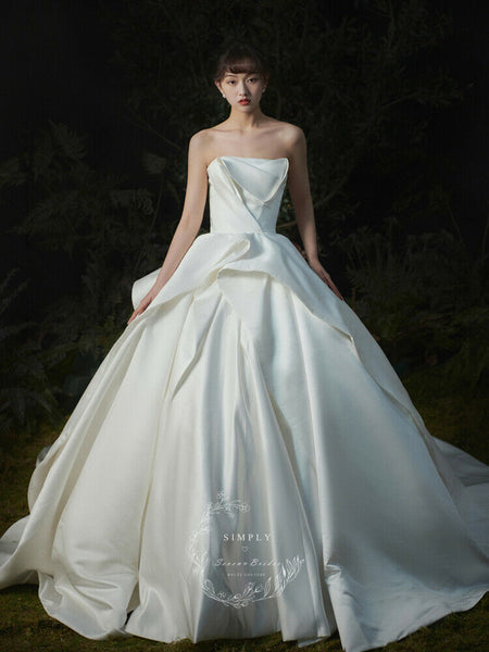 Sleeveless Off-Shoulder Long Length Wedding Dress - DressMaid Store