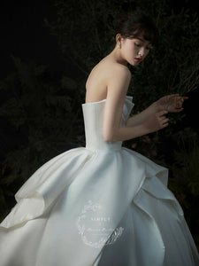 Sleeveless Off-Shoulder Long Length Wedding Dress - DressMaid Store